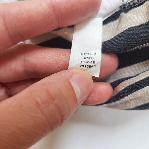 Madewell Linen Blend Grey Black Evelyn Stripes Pull On Shorts Women's S - Picture 9 of 9